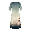 Beach Dresses For Women Spring Summer Elegant Wrap V Neck Boho Dress Flowy Ruched Hawaiian Maxi Dress