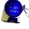 2-in-1 12V 24V Runder LED Digitaler Auto LKW Wassertemperaturanzeige Temperatursensor Temperatur Motorrad + Voltmeter Spannungsmesser