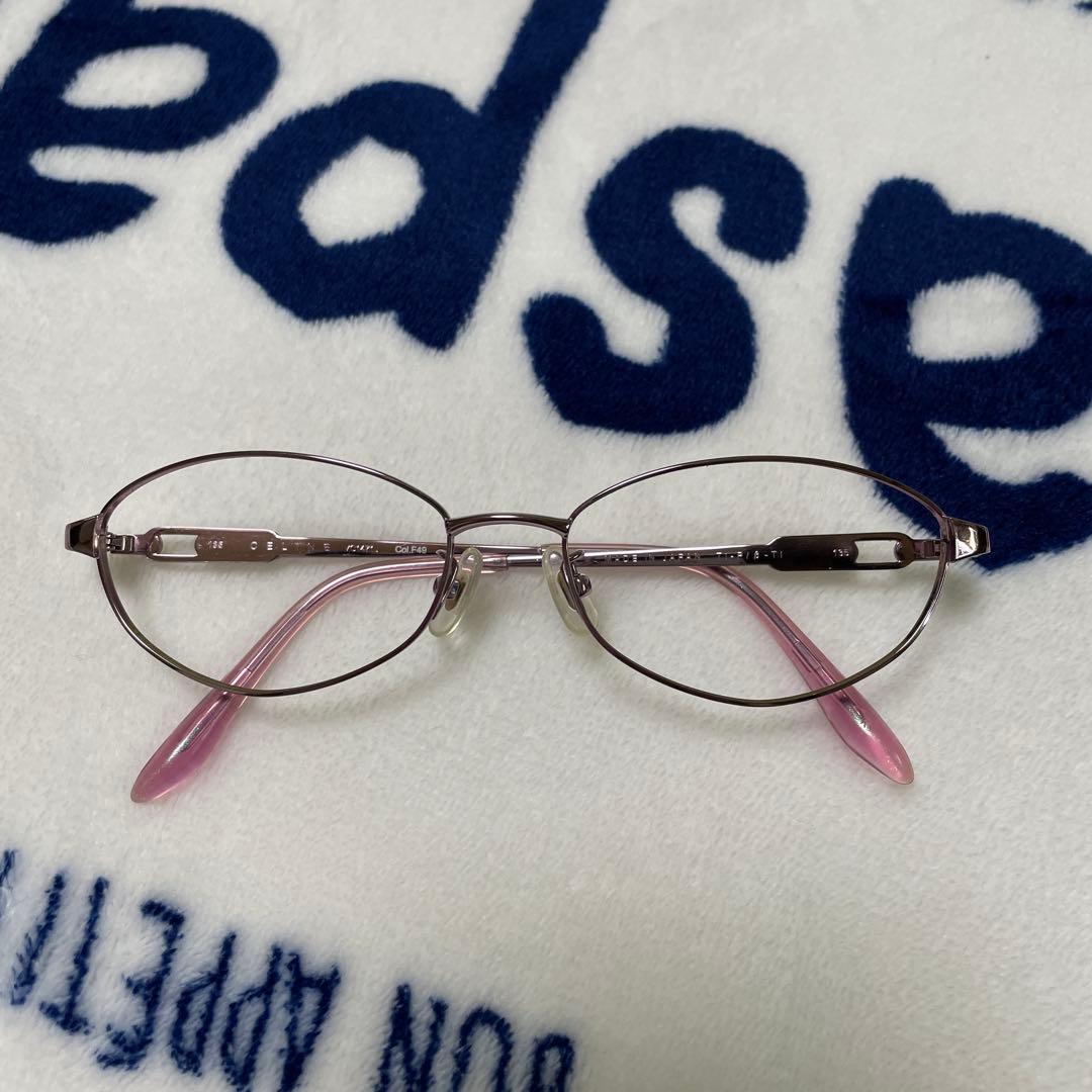 Used CELINE glasses frame metal pink