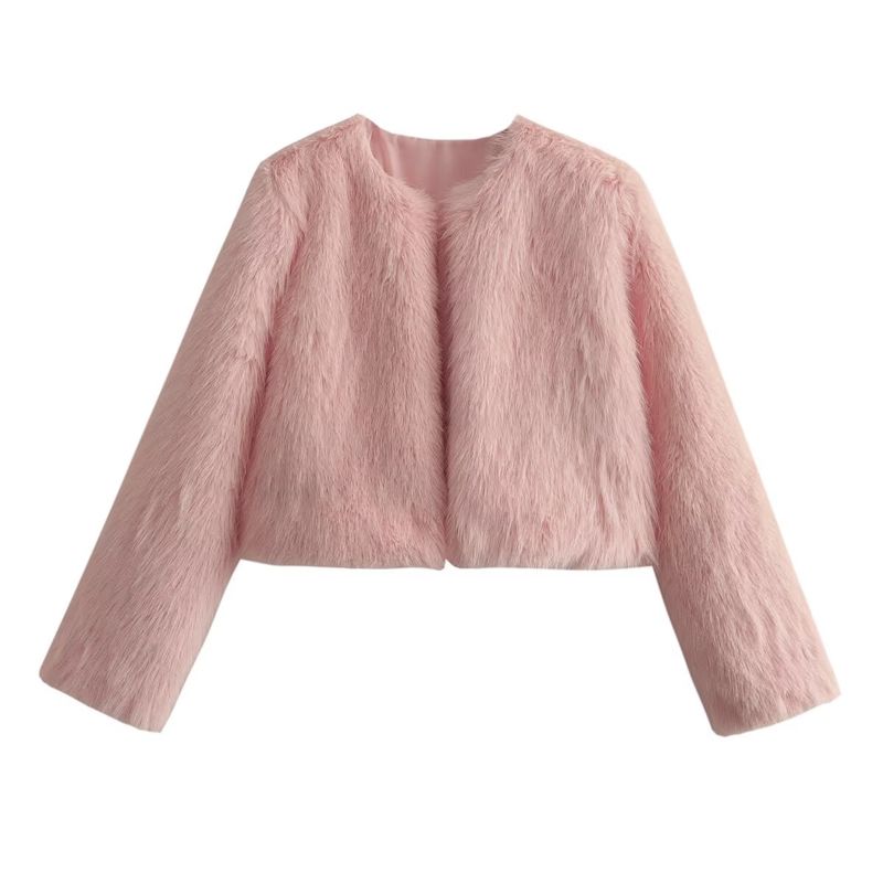 Kaslead New Arrival Women's Clothing Fashion Style Stylish Simple and Versatile Artificial Fur Short Outwear