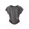 Waist Shirt Short-sleeved Women's Summer New Solid Color Primer Pullover Slim-fitting Short Top Women