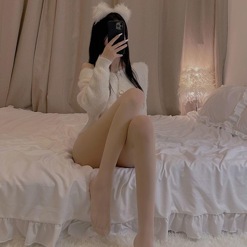 Sex Underwear Tear-resistant Tear Socks Hit% Black Silk White Stockings Women's Open Pantyhose Sexy Suspender Socks