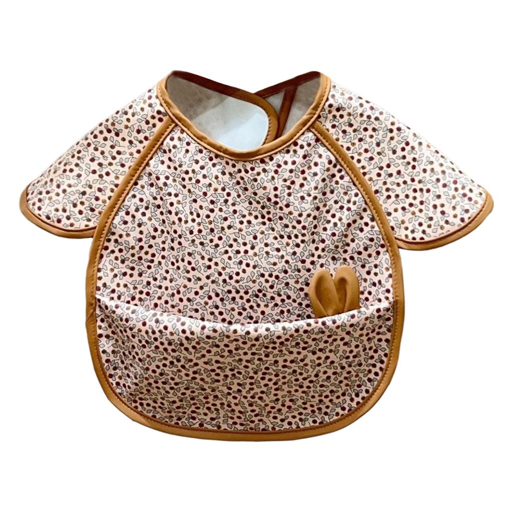 Baby Kids Waterproof Bibs Cute Rabbit Ears Decor Anti-dirty Apron Cover Smock for Saliva Eating Feeding Baking Art Painting