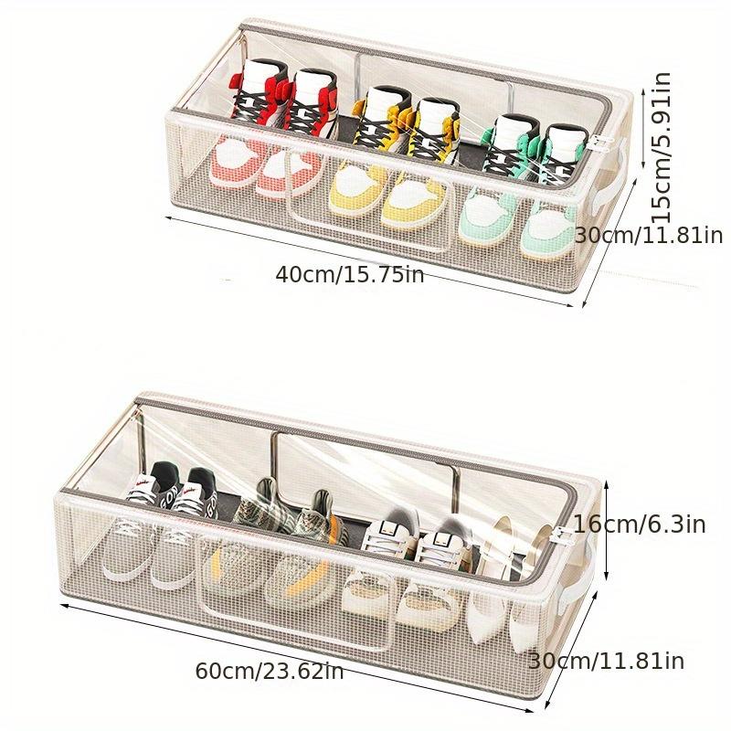 high qualityInstallation-free Household Transparent Shoe Storage Box - Thickened Foldable Storage Box - Bed Bottom Storage - For Men & Women -
