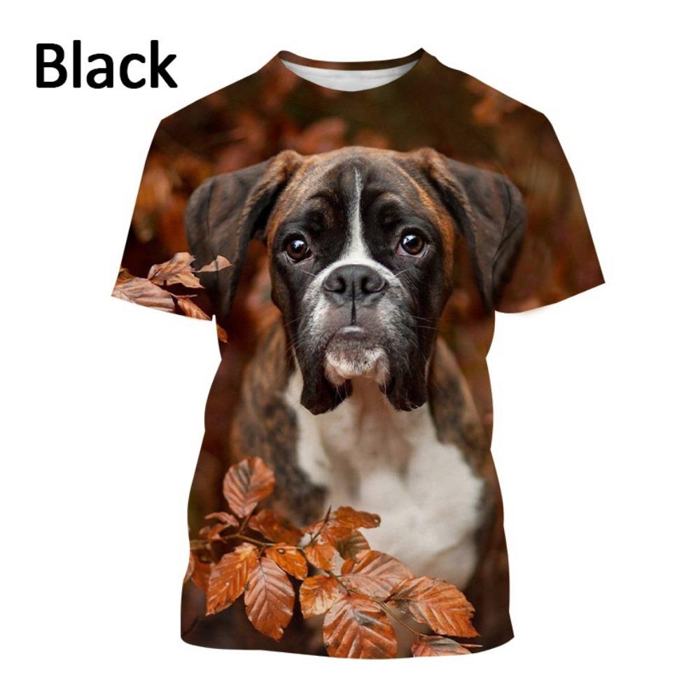 Hot-selling Men's Bulldog 3D T-shirt, Cute Animal Puppy T-shirt, Personalized Casual Printed Short-sleeve Top.