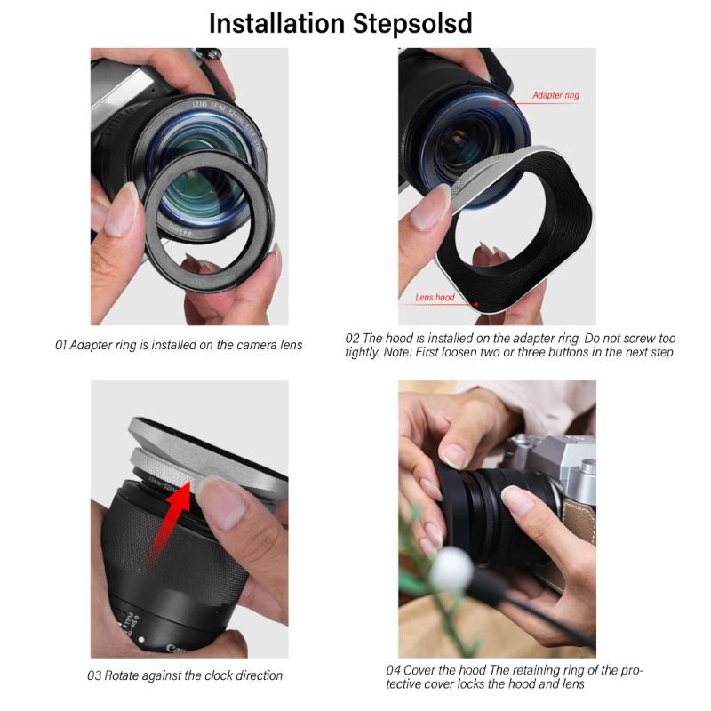 Professional Photography Lens Hood Pack  Aluminum Lens Cover Enhances Photo Quality