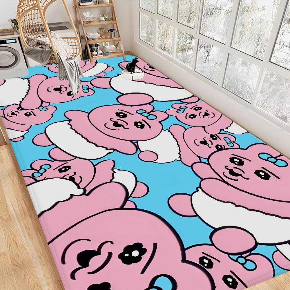 O-Opanchu U-Usagi Cartoon Cute Kitchen Mat Kids Room Bedroom Decoration Balcony Anti-Slip Doormat Living Room Alfombra