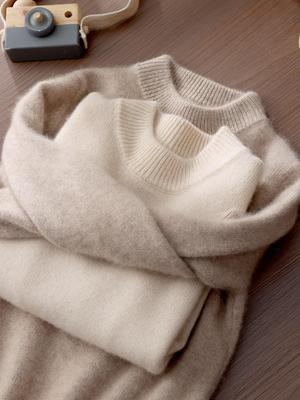 Autumn/Winter Boys' Cashmere Half-High Collar Pullover Sweater - Korean Style Knitwear for Children