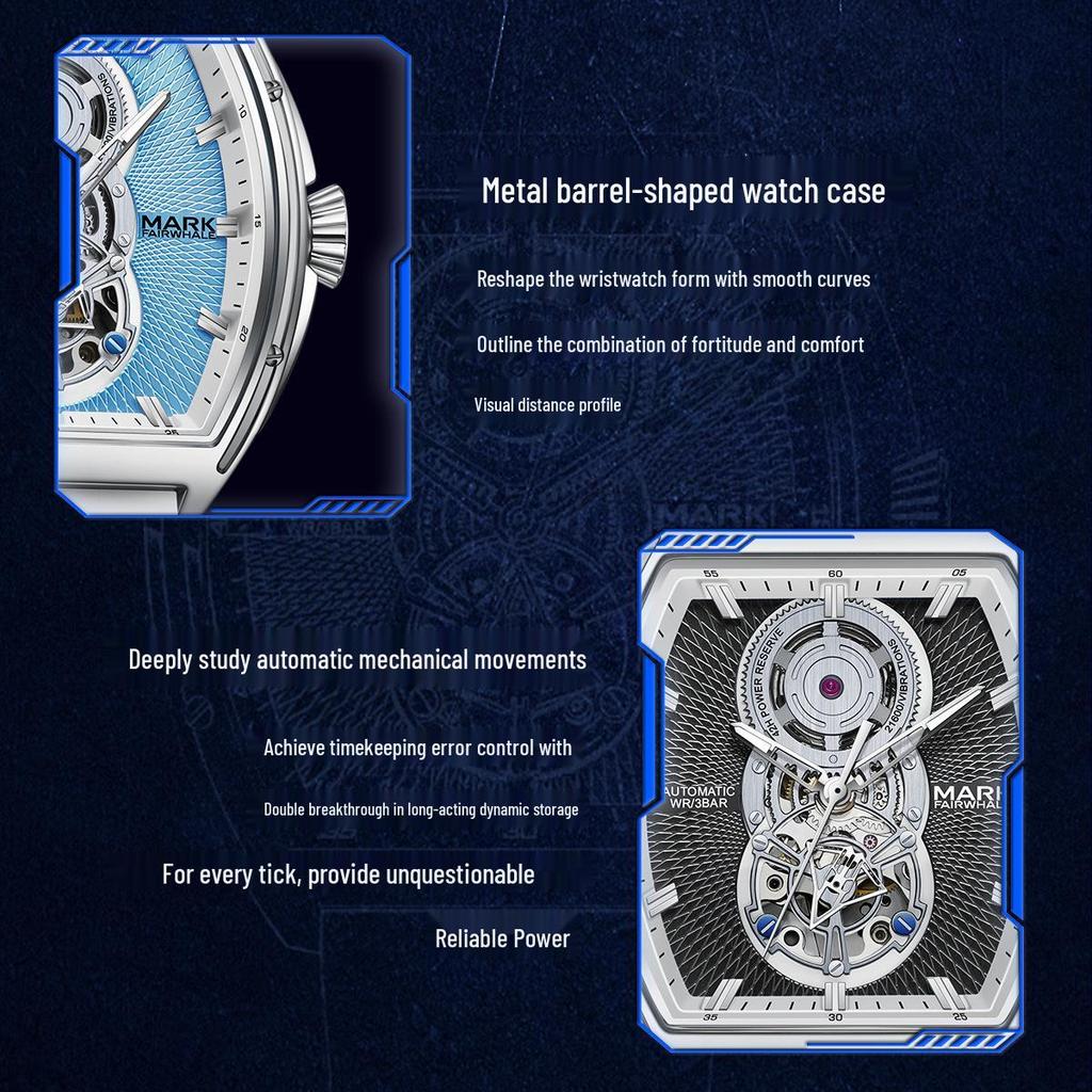 Mark Fairwhale Zylinderförmige Automatische Mechanische Legierung Armbanduhren