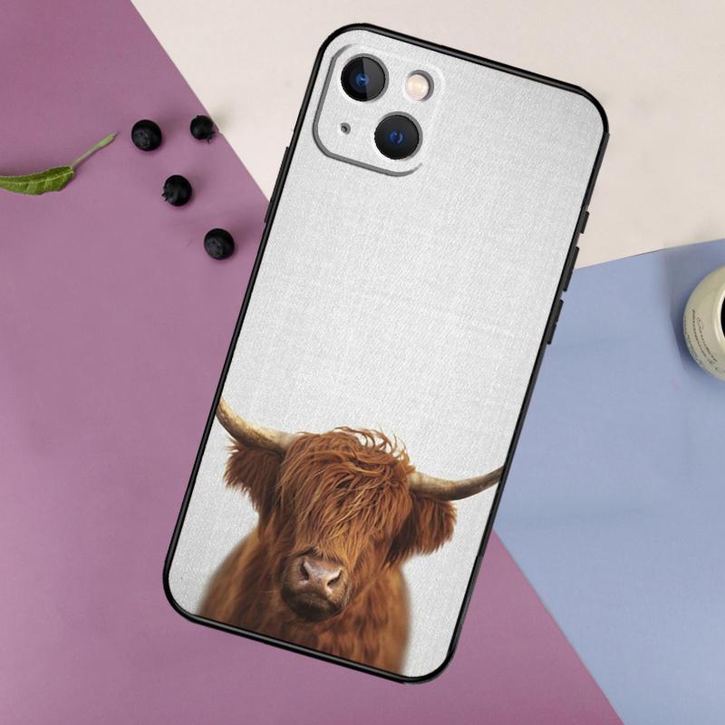 Highland Cows Phone Case For iPhone 11 12 13 14 16 15 Pro Max Mini 7 8 Plus X XR XS Max Bumper Cases Cover