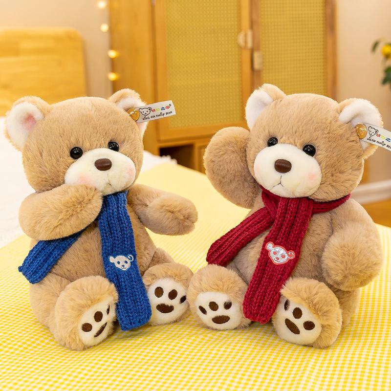 New Fat Bear Doll Bear Plush Toy Cute Scarf Bear Doll Children's Birthday Gift
