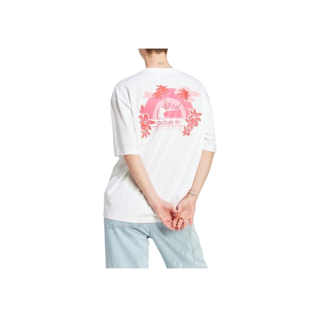 Adidas Originals Graphic Tee Logo Print Round Neck Loose Short Sleeve T-Shirt Women Tops White IT8155