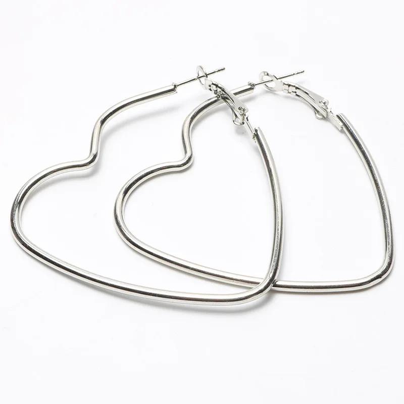 EK2095 New Fashion Hollow Peach Heart Earring Metal Plating Ornaments Simple Dangle Ear For Women Copper Brincos Jewelry
