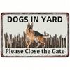 Vintage Metall Hund Warnschild Lustig Bitte Tor schließen Blechschild für Hof Garten Außen Innen Bar Wanddekor