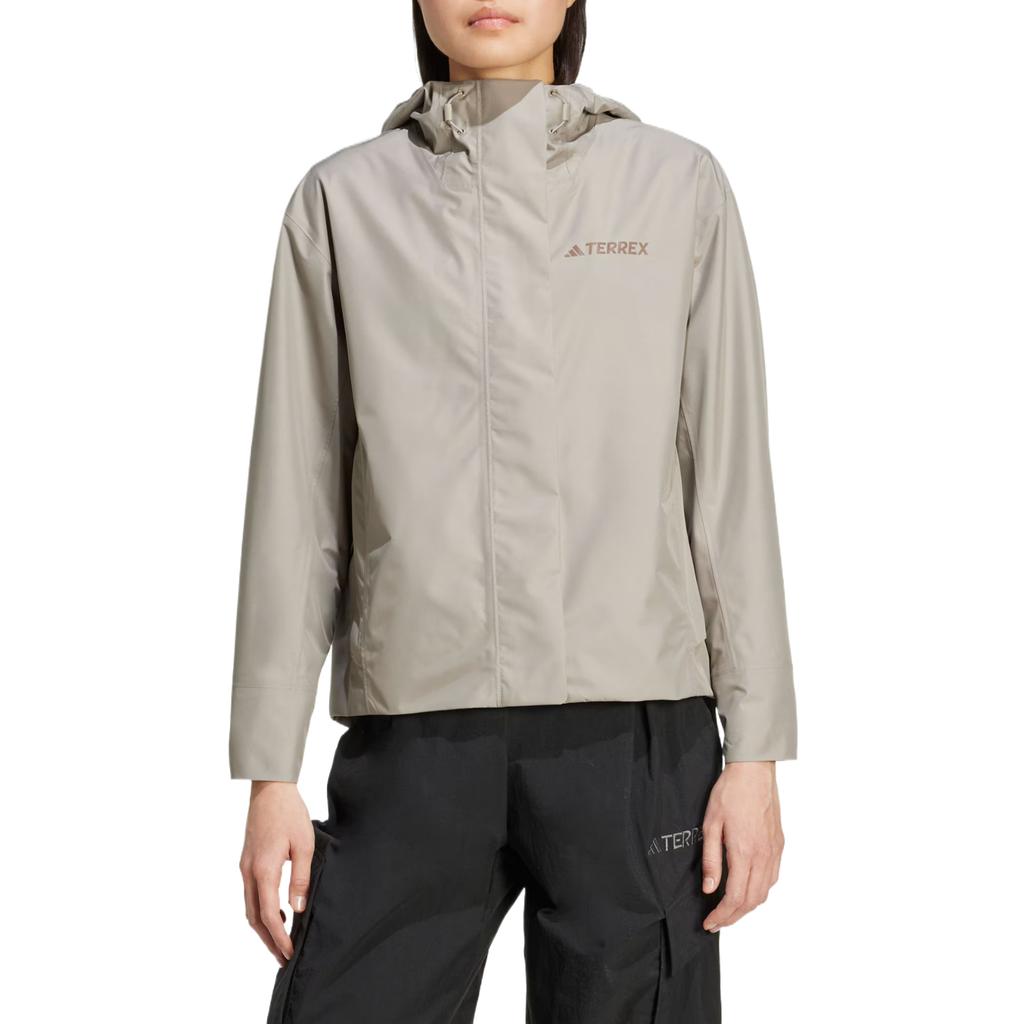 adidas Terrex Hooded Skin-Friendly Comfortable Solid Color Waterproof Windproof Jacket Women Jacket JV8717
