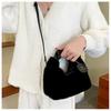 New plush messenger bag handbag texture fashion women's bag autumn and winter hair bag versatile niche chain handbag