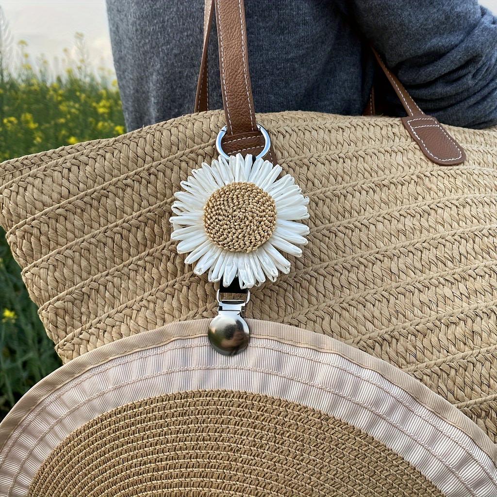 Spring Summer New Lazy Travel Hat Clip Sunflower Bag Clip Outdoor Backpack Luggage Organizer Multi-Purpose Straw Hat Clip