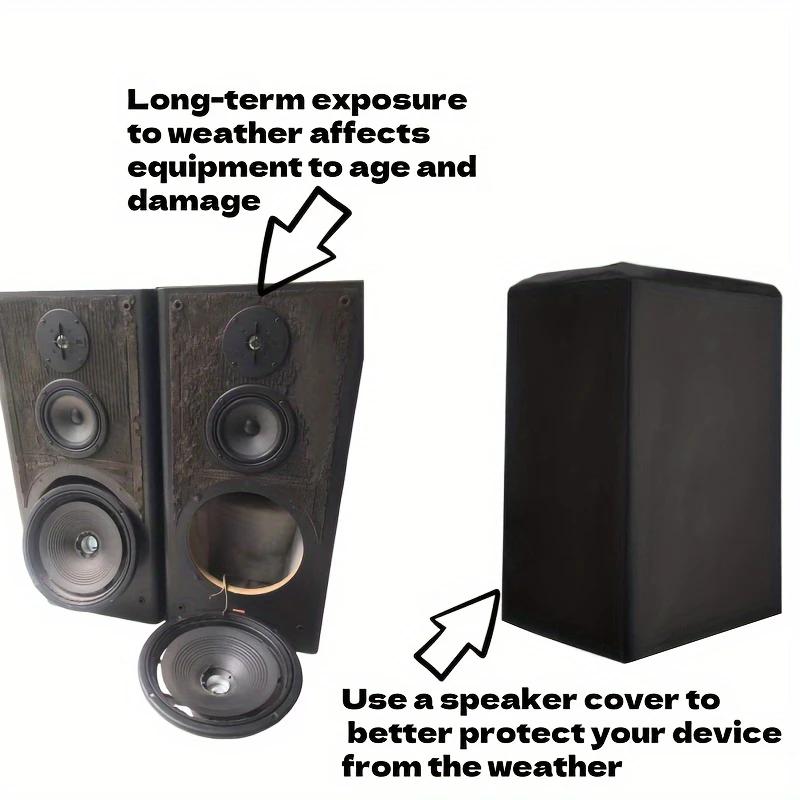 Durable Black 210D Oxford Cloth Speaker Covers - Water And Dust Resistant, Multiple Sizes For Home Theater Outdoor Sound Systems