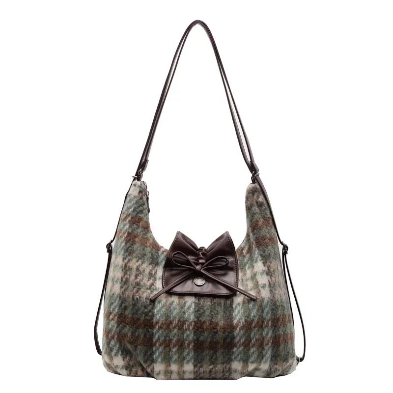 

Модная шерстяная сумка для женщин, новый одноплечевой рюкзак с дугой, модный рюкзак для поездок на работу