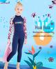 Children's Long Sleeve One-Piece Swimsuit - Girls' Quick-Drying Sunscreen Diving Suit