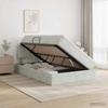 Storage Bed with Headboard Light Grey 120 X 200 Cm Velvet