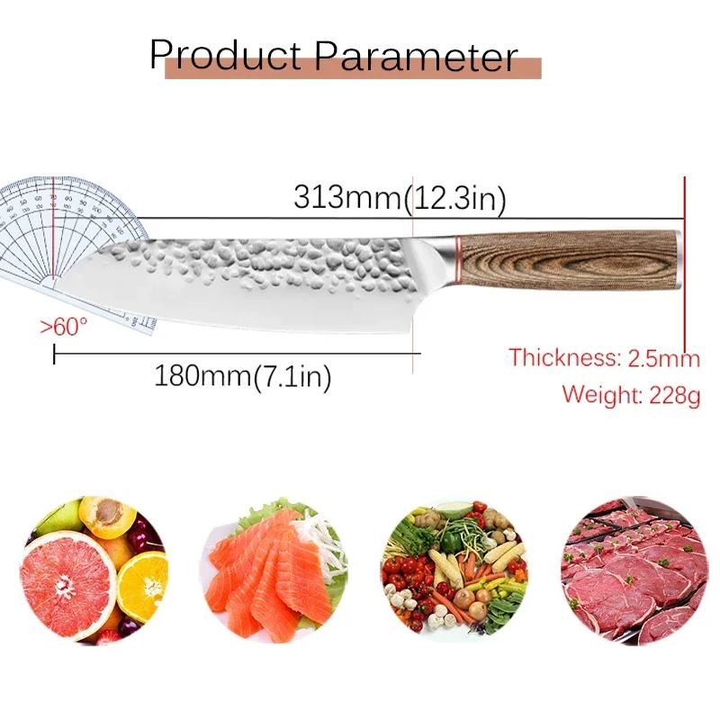 New Stainless Steel Forged Knife Santoku Knife Kitchen Boning Knife Household Vegetable Fruit Knife Professional Butcher's Knife
