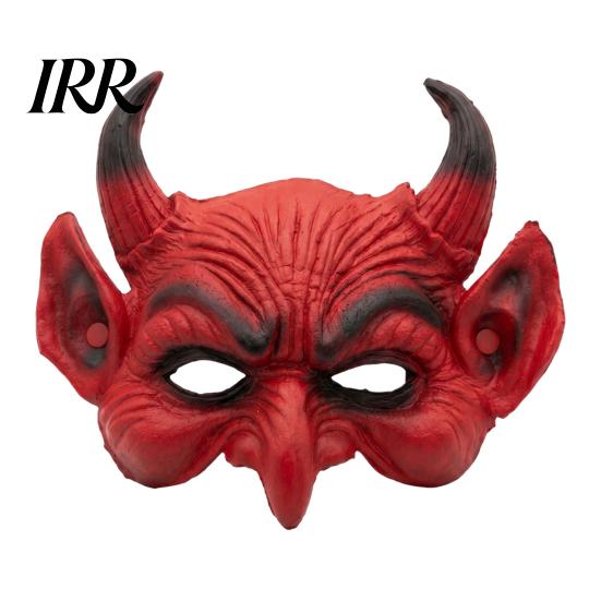 Gedetailleerd Duivel Cosplay Prop Eng Halloween Demon Schuim Masker voor Volwassenen, Rood Half Donkere Sfeer Kostuum Gezicht Maskerade Accessoires