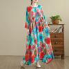 Plus Size Cotton Linen Vintage Floral New In Dresses for Women Casual Loose Long Spring Summer Autumn Dress