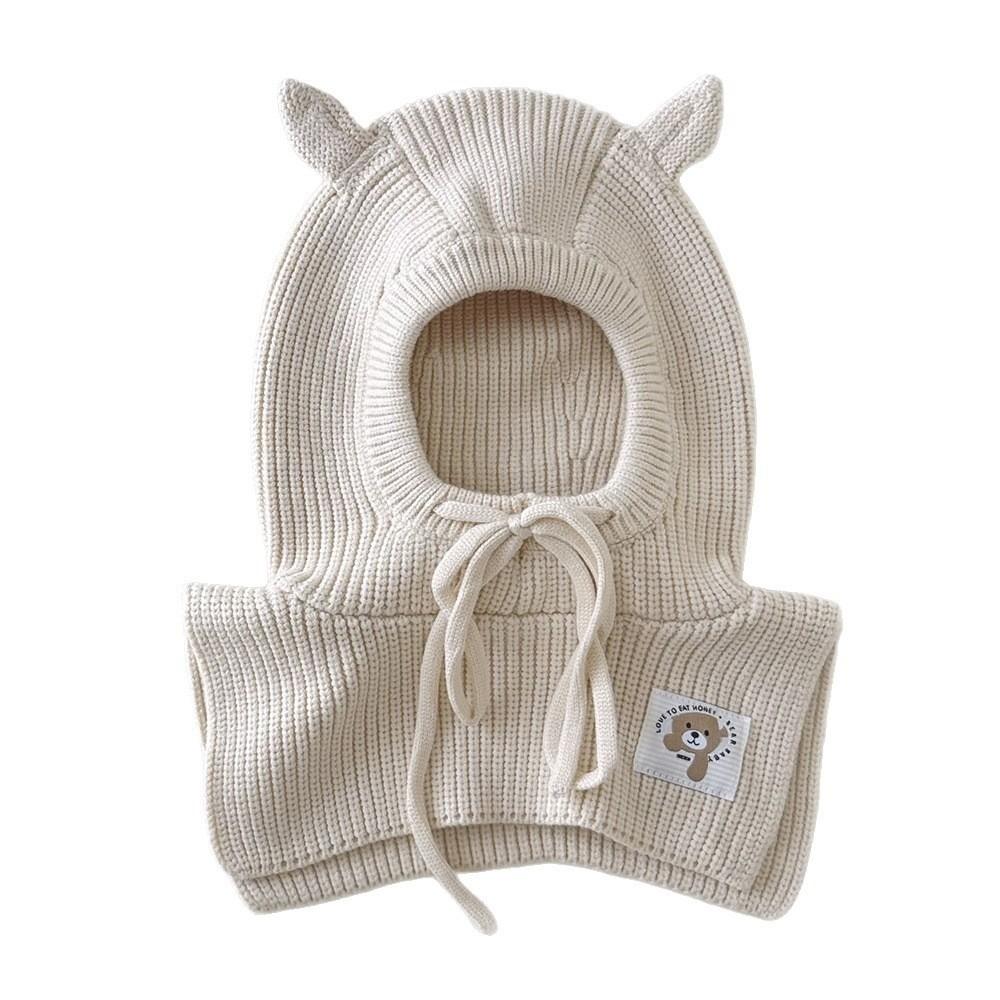 Cute Ear Children's Scarf Integrated Hat Ear Protection Knit Beanie Cap New Children's Hat Winter