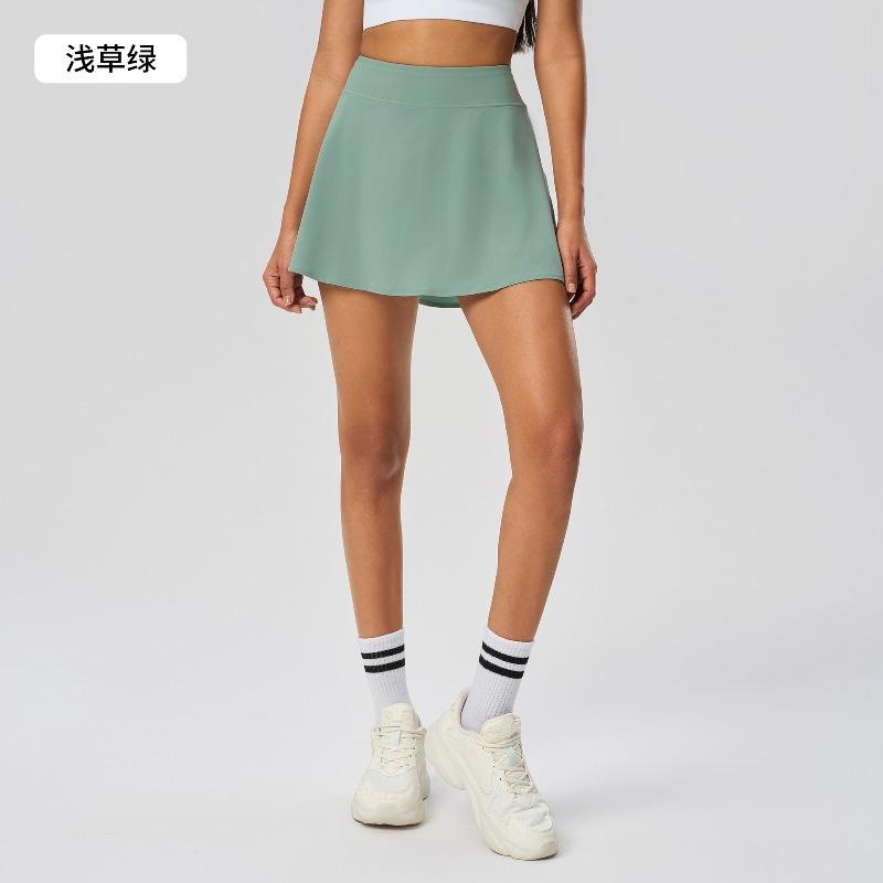 Sports skirt A-shaped version women's high waist hip yoga pants outdoor fitness tennis skirt with pocket D