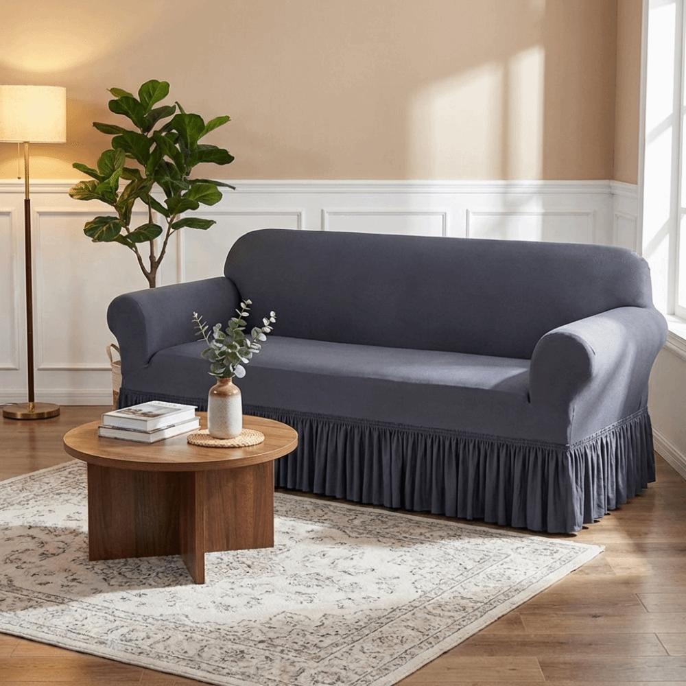 Dustproof Stretch Sofa Slipcover 1/2/3/4 Seat Solid Color Couch Cover Non-slip Sofa Cover Home Use