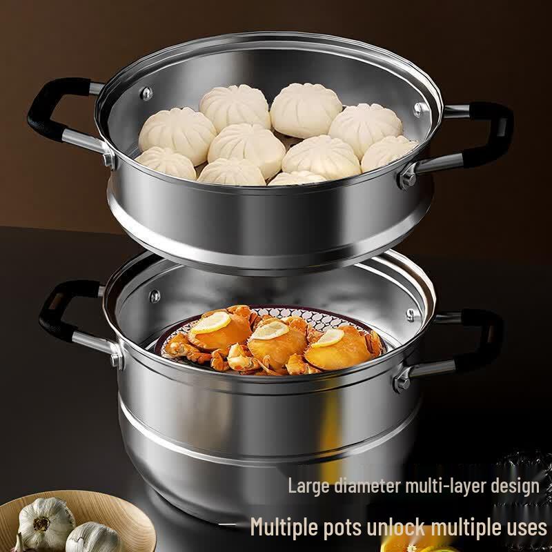 KSISE 3-Tier Stainless Steel Steamer Pot