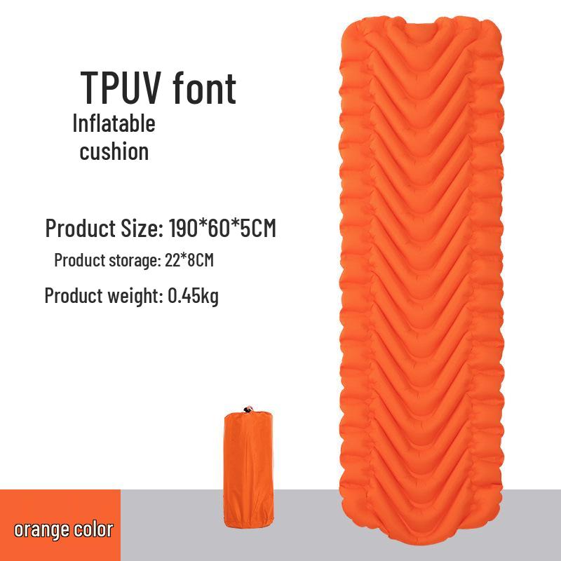 TPU Inflatable Foot-Pumped Camping Pad: Lightweight Outdoor Air Mattress, Moisture-Proof for Mountaineering and Naps