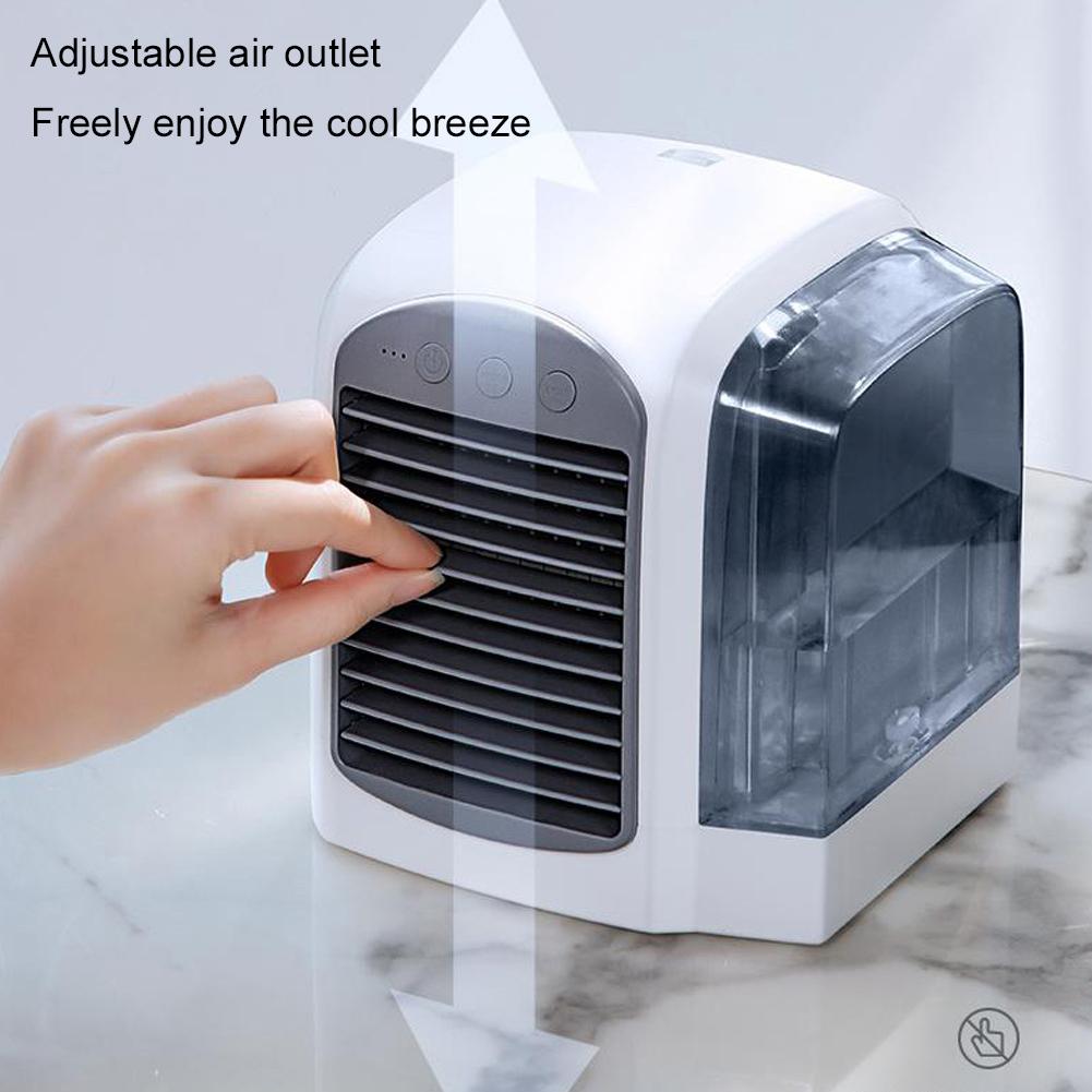 Summer New Style Water-Cooled Fan Portable Air Conditioner with Dynamic Ice Mist Technology Mini Household Desktop Fan