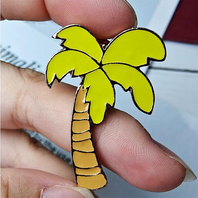 European & American Summer-Style Coconut Tree Brooch Pin