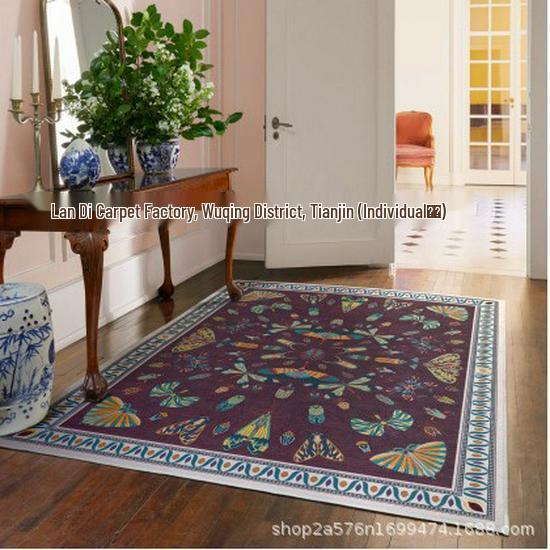 Insect Motif Stain-Resistant Decorative Carpet - Easy To Clean, Light Luxury Bedroom and Living Room Mat