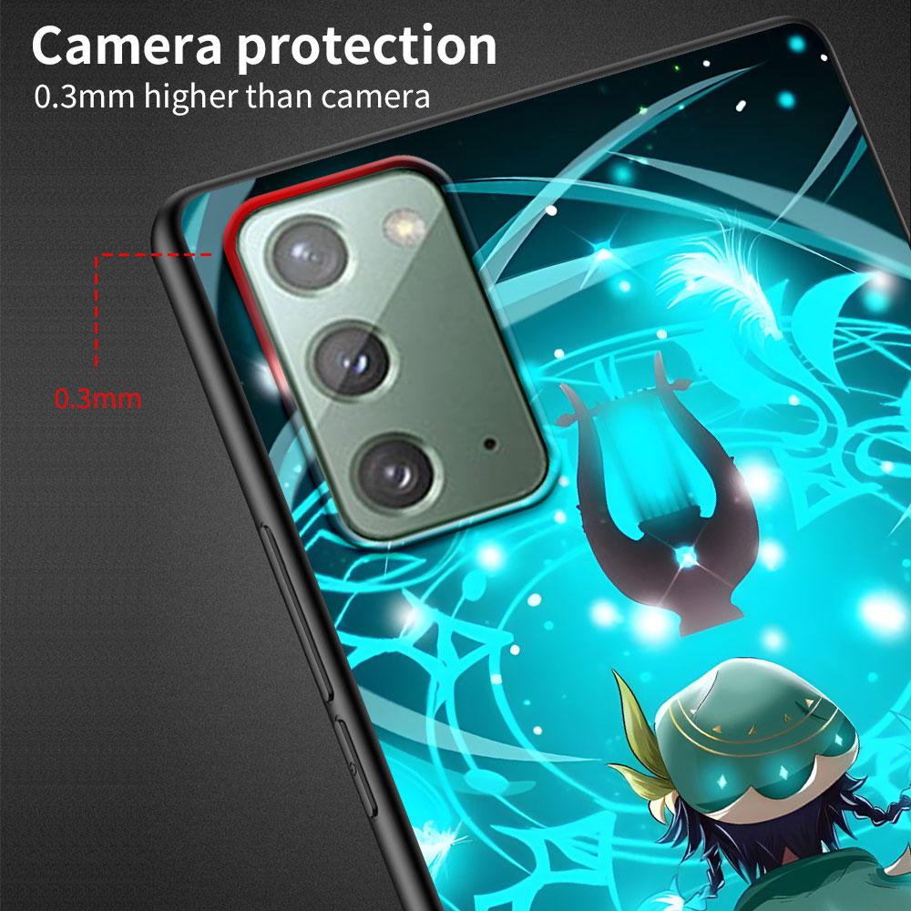 Barbatos Genshin Impact Case for Samsung Galaxy Note 20 Ultra 10 Plus 9 8 TPU Phone Cover Note 10 Lite Black Soft Shell Funda