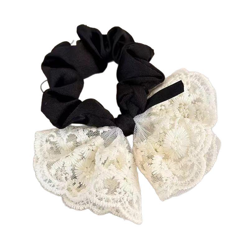 Lace Bow Korean Style Scrunchie: Cute & Fashionable Elastic Hair Tie