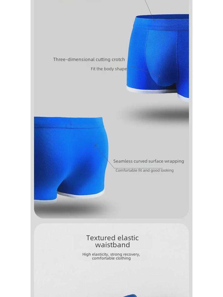 Men's Pure Cotton Printed Boxer Briefs - Breathable, Comfortable, Summer Thin Sports Underwear for Boys and Youth