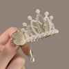 Vintage Pearl High Ponytail Clip - Anti-Sag Geometric Hairpin Holder