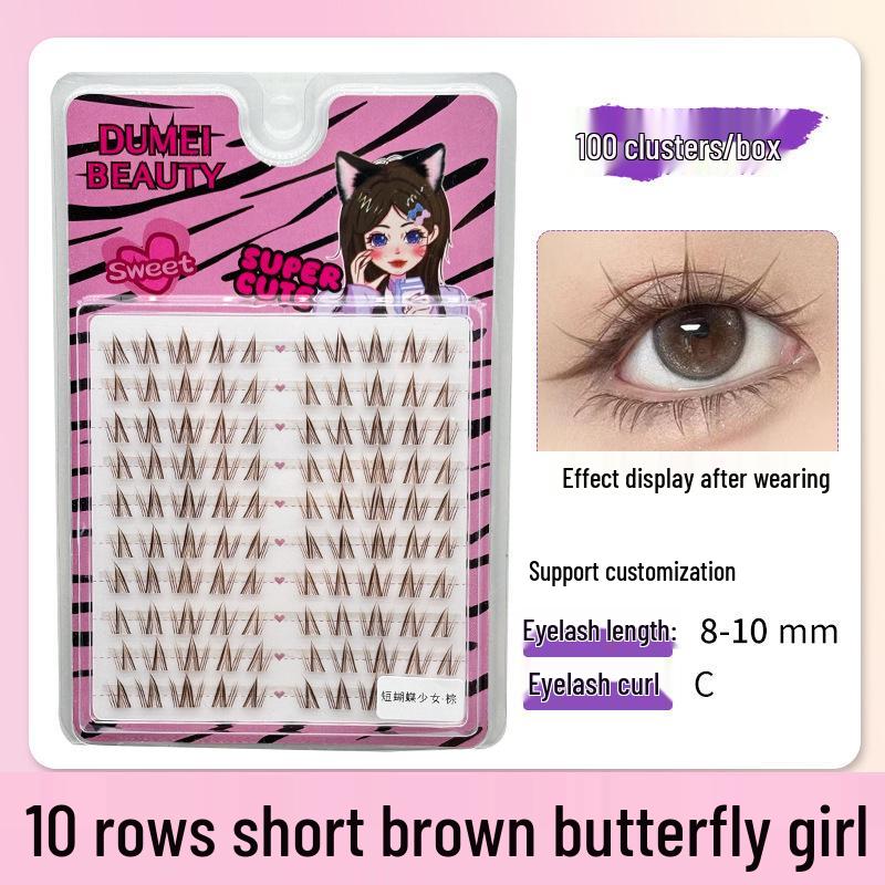 10-Row Autumn Leaf & Sunflower Faux Eyelashes - Flat, Glue-Free