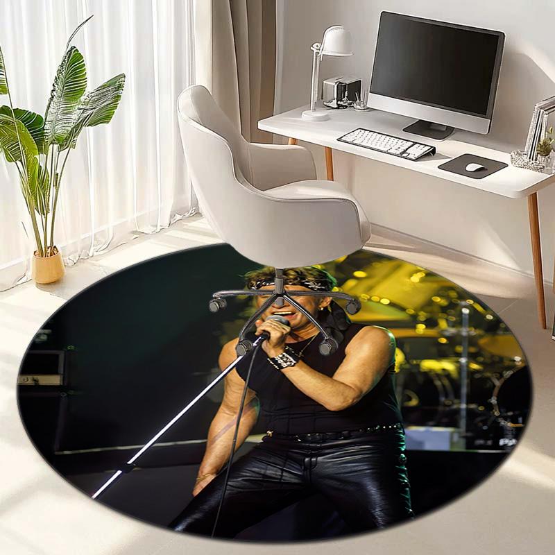 French legendary rock singer and actor Johnny Hallyday Round Carpet Soft Home Decoration Corridor Table and Chair Anti slip Outdoor Floor Mat rug H21