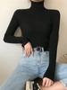 Black High Neck Slim Fit Knitted Women's Sweater - Versatile Base Layer for Autumn/Winter
