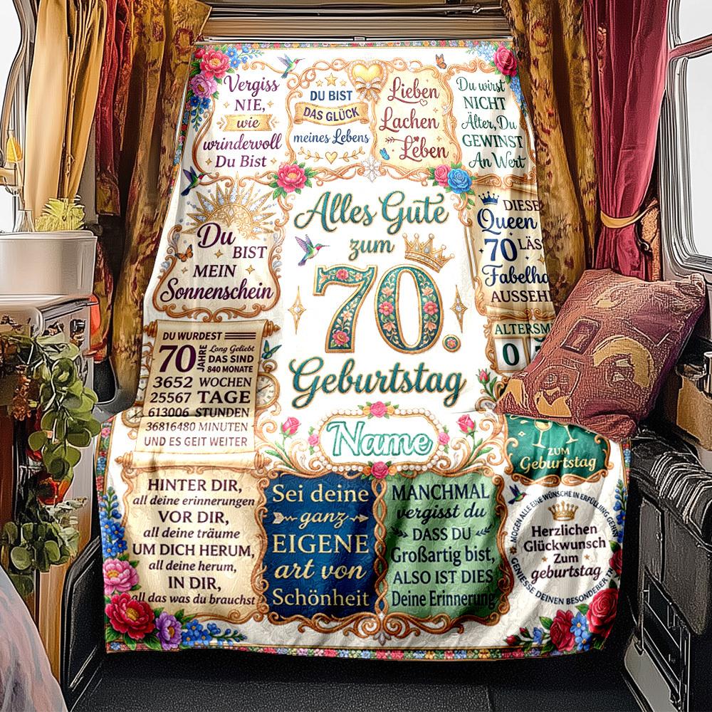 70Th Birthday Vintage 1956 Celebration Gift Blanket Soft Warm Cozy Versatile For Sofa Couch Office Bed Picnics Allseason Use Modern Unique Gift For