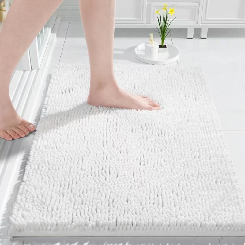 Chenille Bath Mat Bathroom Shower Floor Non-Slip Absorbent Rug Door Modern Minimalist Thick Plush