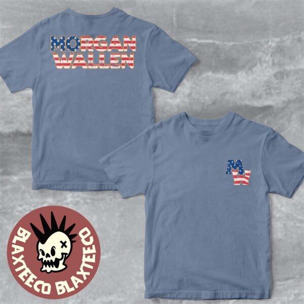 Morgan Wallen Fourth Of July 2025 USA Flag Logo Two Sided T-Shirt Unisex T-Shirt XXXXL