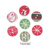 100Pcs/Pack 15MM Christmas Painted Tree Snowflake Snowman Wooden Buttons Holiday Decoration Red Green Wooden Buttons