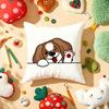 Cute Dog Waving Paw Cushion Cover Plush Fabric Soft Double-Sided Printed Sofa Warm Winter Home Child Gift Pillow Case