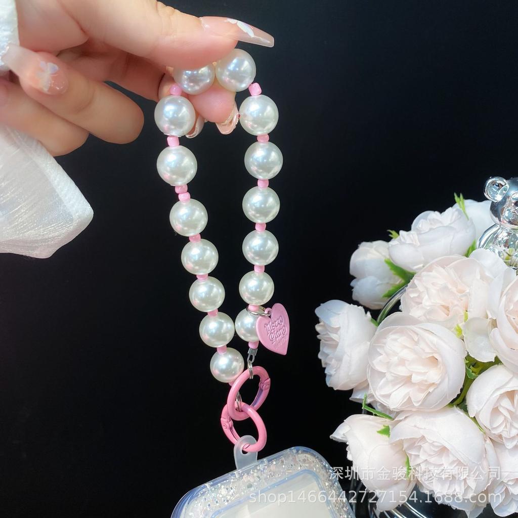 Neue Koreanische Version Ins Kreative Dopamin Handy-Hängekette Perlen-Herz-Handy-Riemen Acryl-Handy-Kette