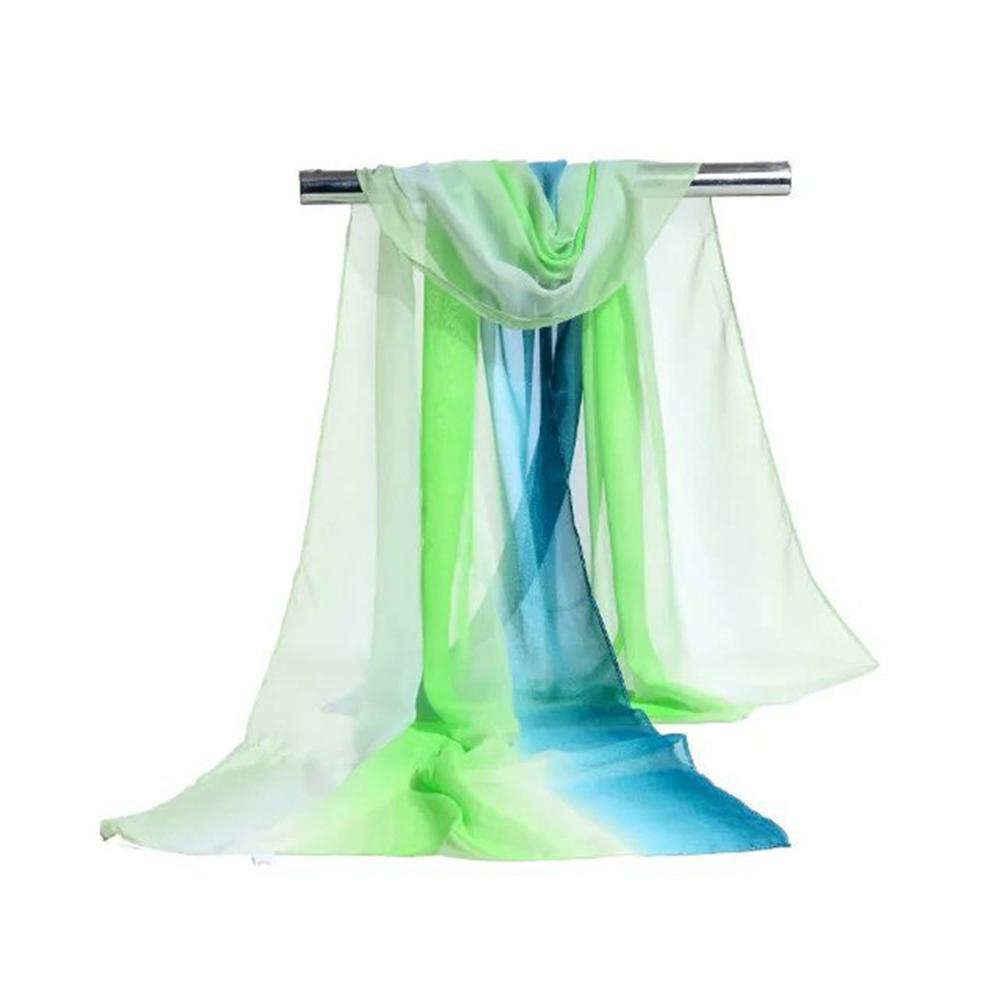 Women Ladies Chiffon Gradient Scarf Shawl Beach Towel Silk Scarf  Photo Props